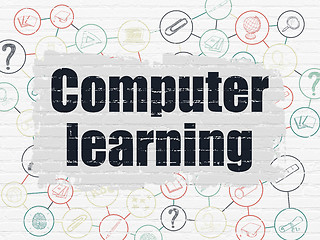 Image showing Studying concept: Computer Learning on wall background