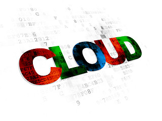 Image showing Cloud technology concept: Cloud on Digital background
