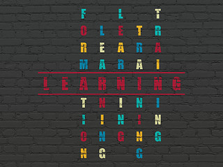Image showing Education concept: word Learning in solving Crossword Puzzle