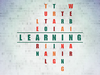 Image showing Studying concept: word Learning in solving Crossword Puzzle