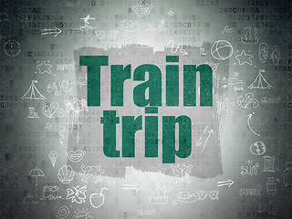 Image showing Tourism concept: Train Trip on Digital Paper background