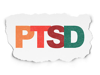 Image showing Healthcare concept: PTSD on Torn Paper background