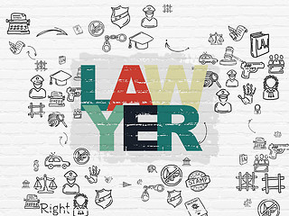 Image showing Law concept: Lawyer on wall background