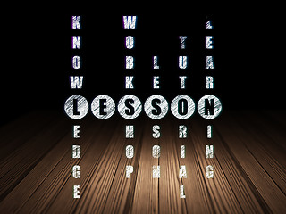 Image showing Education concept: word Lesson in solving Crossword Puzzle