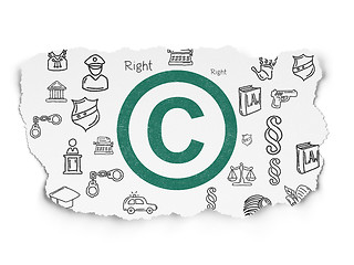 Image showing Law concept: Copyright on Torn Paper background