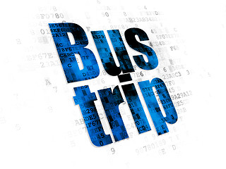 Image showing Travel concept: Bus Trip on Digital background