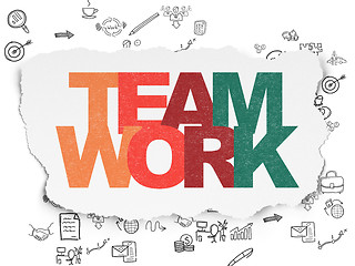 Image showing Business concept: Teamwork on Torn Paper background