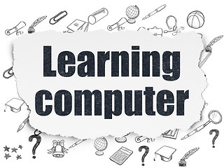 Image showing Studying concept: Learning Computer on Torn Paper background