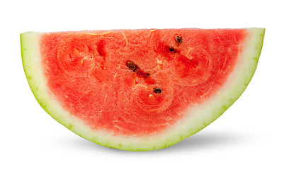 Image showing One red slice of ripe watermelon
