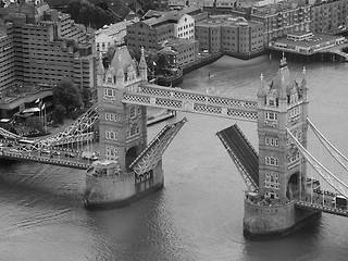 Image showing Black and white Aerial view of London