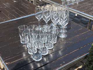 Image showing Beer and wine glasses