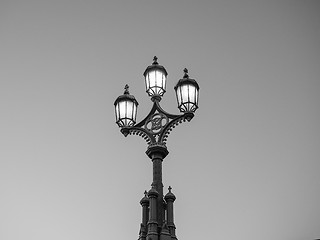 Image showing Black and white Street lamp