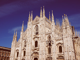 Image showing Retro look Milan Cathedral