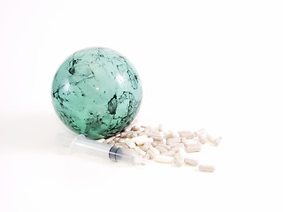 Image showing Green Sphere with Pills