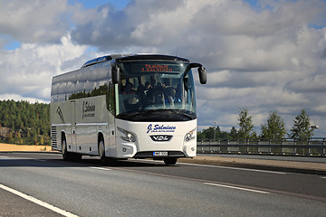 Image showing White VDL Futura Coach Bus on the Road