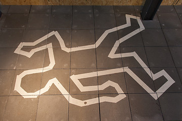 Image showing Crime scene chalk line