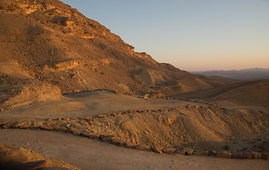 Image showing Sunset in Negev desert