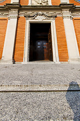 Image showing door   italy  lombardy   column  sky