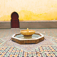 Image showing fountain in morocco africa old antique construction  mousque pal