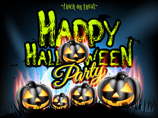 Image showing Happy Halloween Typographical Background. EPS 10