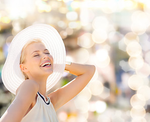 Image showing beautiful woman enjoying summer outdoors