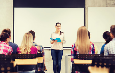 Image showing group of smiling students in classroom