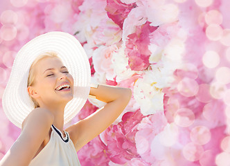 Image showing beautiful woman enjoying summer outdoors