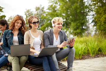 Image showing students or teenagers with laptop computers