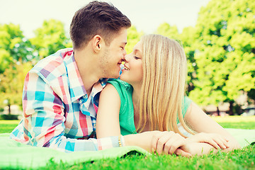 Image showing smiling couple in park