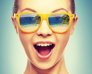 Image showing amazed girl in shades