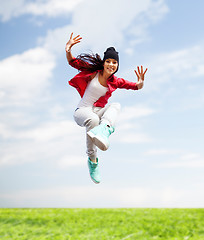 Image showing beautiful dancing girl jumping