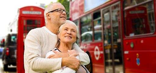 Image showing happy senior couple on london street in england