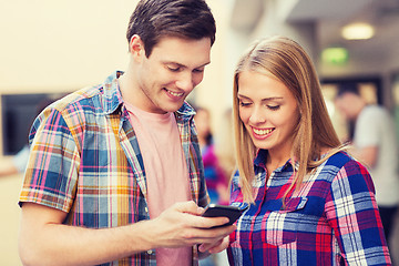 Image showing group of smiling students outdoors