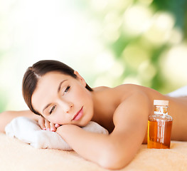 Image showing happy woman in spa salon