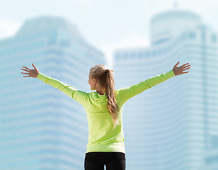 Image showing woman doing sports outdoors