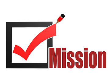 Image showing Check mark with mission word