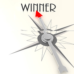 Image showing Compass with winner word