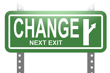 Image showing Change green sign board isolated