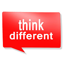 Image showing  Think different word on red speech bubble