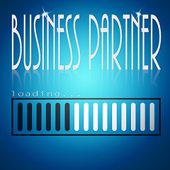 Image showing Blue loading bar with business partner word