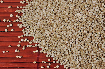 Image showing Quinoa and a wooden background.