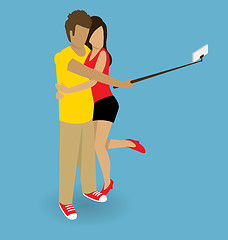 Image showing Couple Making Selfie