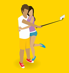 Image showing Couple Making Selfie