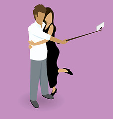 Image showing Couple Making Selfie