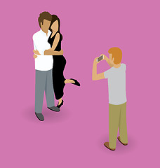 Image showing Couple Making Selfie