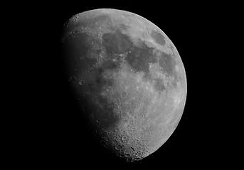 Image showing Black and white Gibbous moon