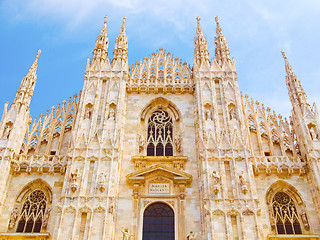 Image showing Retro look Milan cathedral