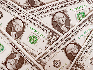 Image showing Retro look Dollar notes 1 Dollar