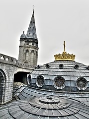 Image showing Basilica in Lourdes France