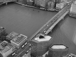 Image showing Black and white Aerial view of London